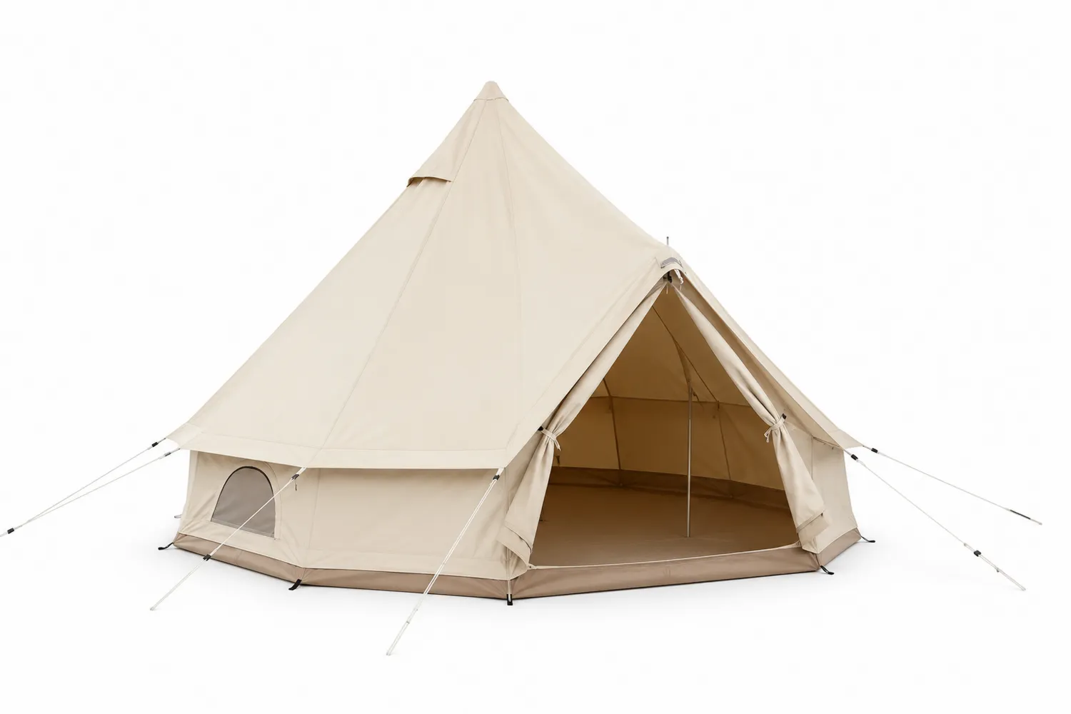 Baumwoll-Kegelzelt 400x400x300 cm Beige