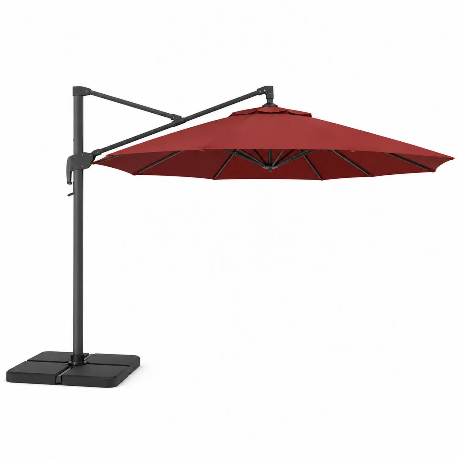 Aluminium Ampelschirm rund Ø 300cm Acryl Rot
