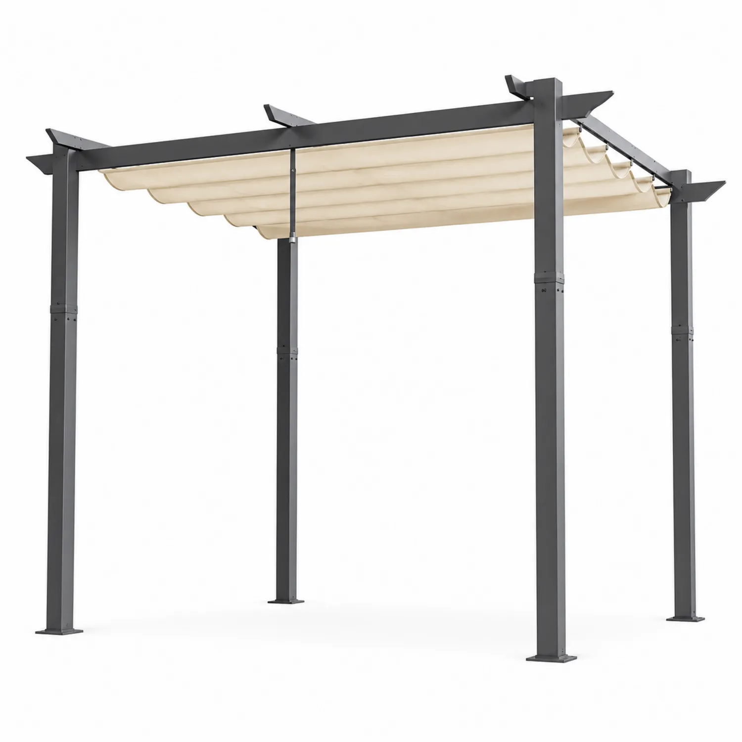 Pergola Rechteckig 300x400 cm Aluminium Polyester Anthrazit/Beige