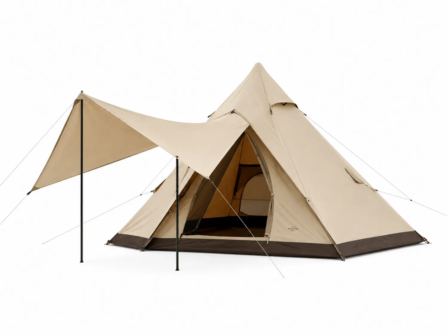 Tipi Zelt Polyester-Baumwolle Beige 400cm
