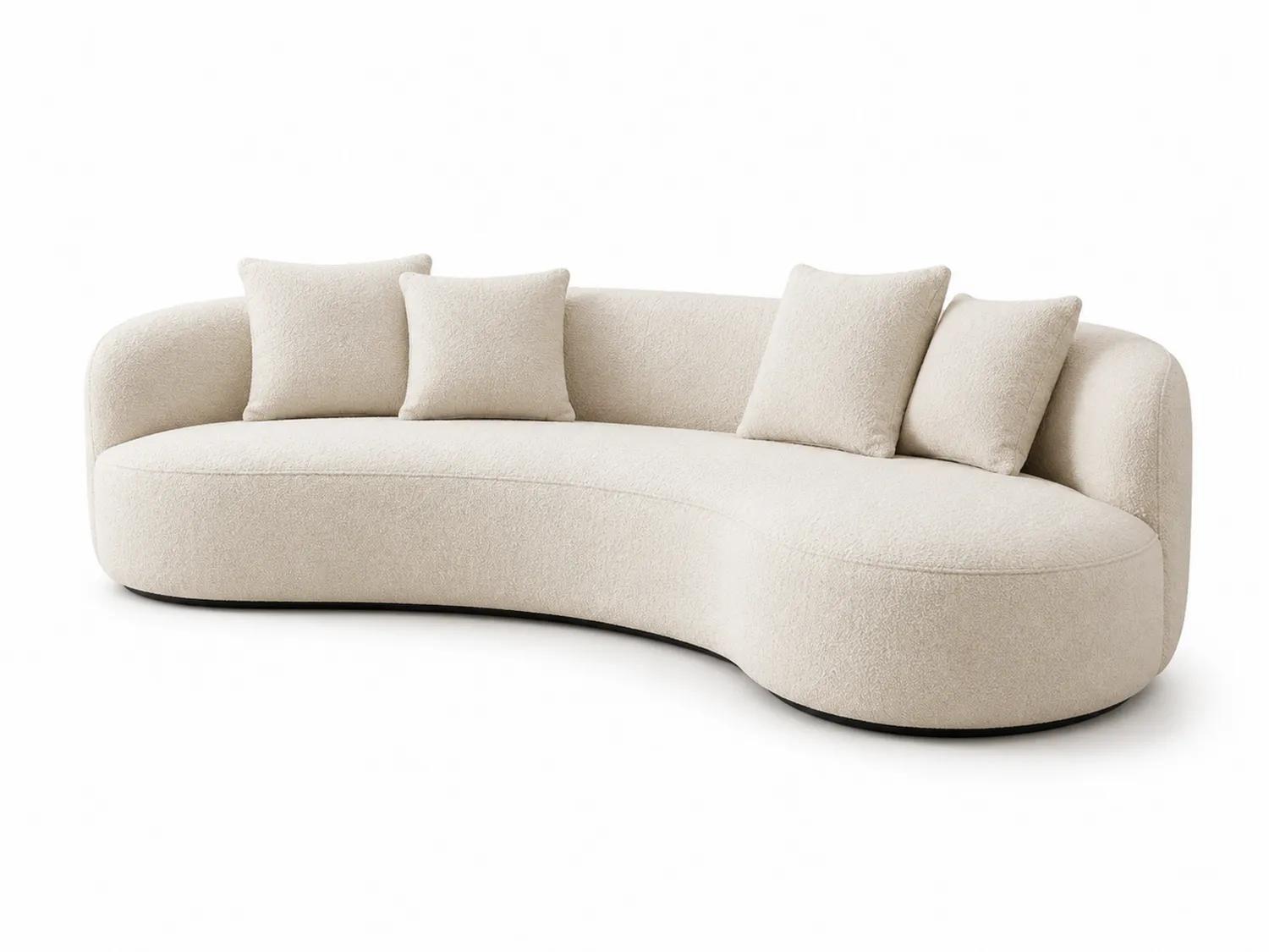 Sofa in Kurvenform aus Stoff Beige