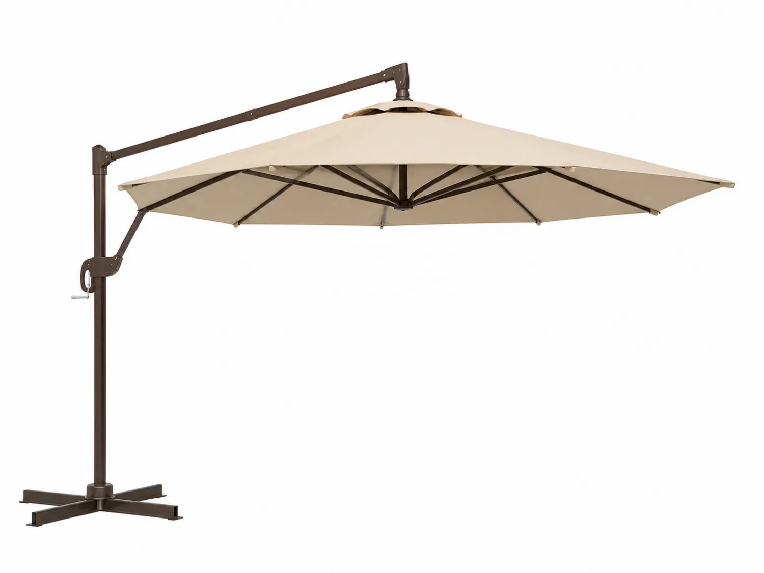 Runder Ampelschirm 3m Metall Polyester Beige