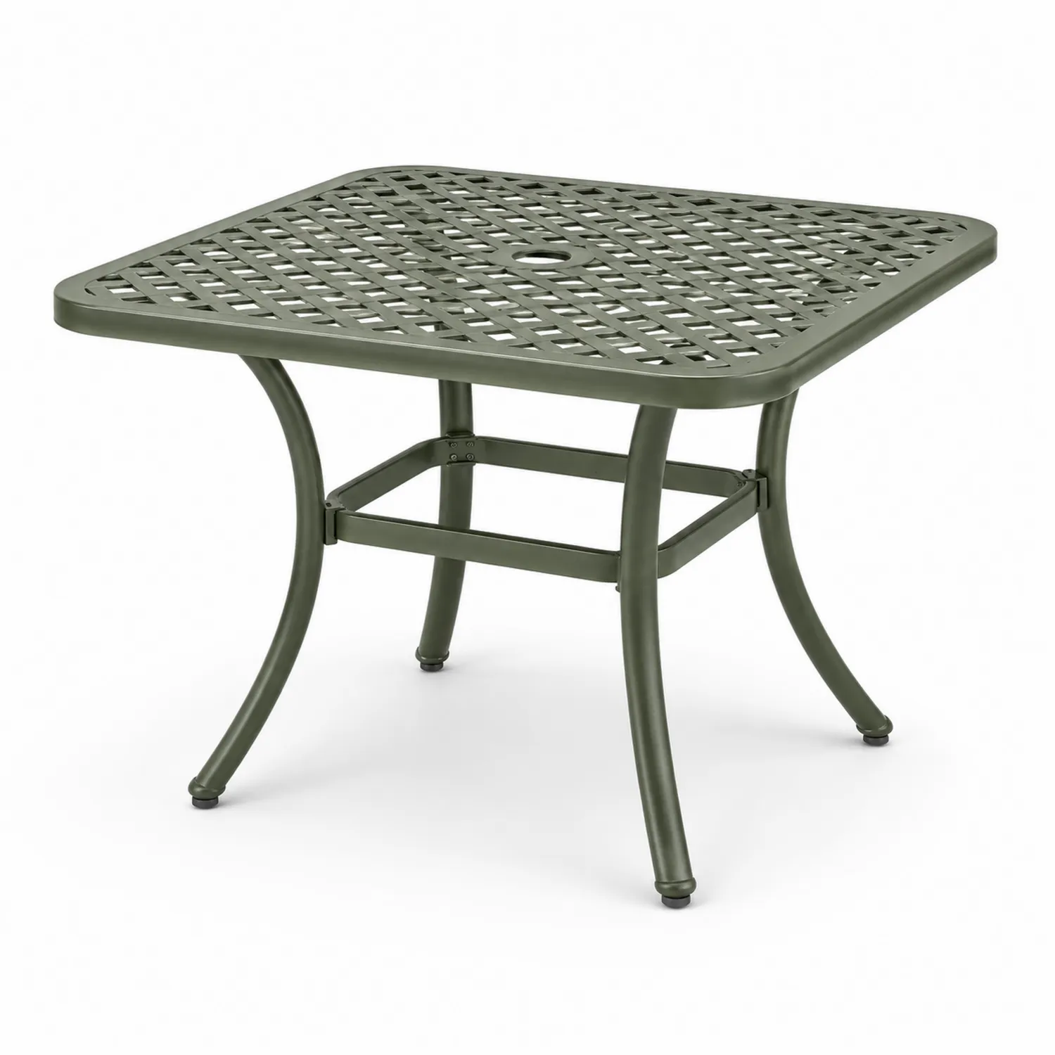 Quadratischer Gartentisch Aluminium 90x90 cm Grün