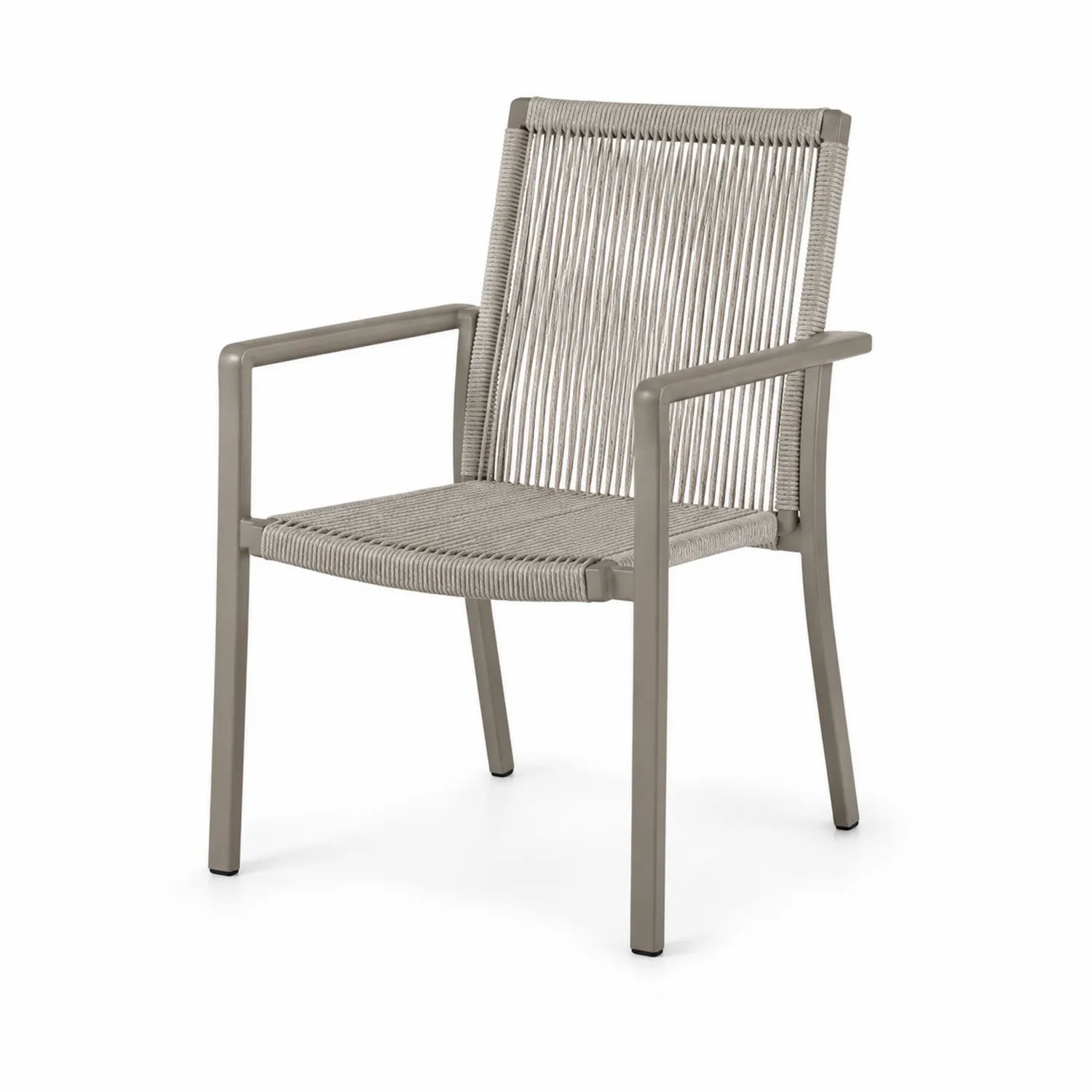 Gartenstuhl Aluminiumrahmen Polyester Beige 60x59x89 cm