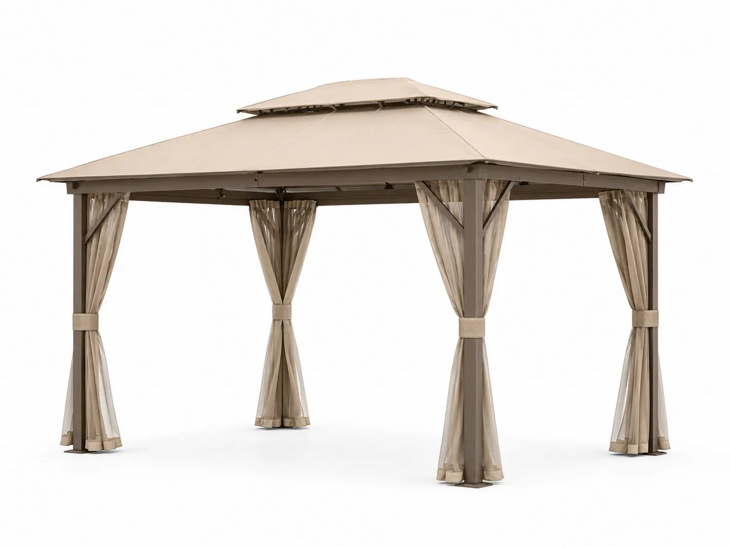 Pavillon 300x400 cm Aluminium Polyester Beige