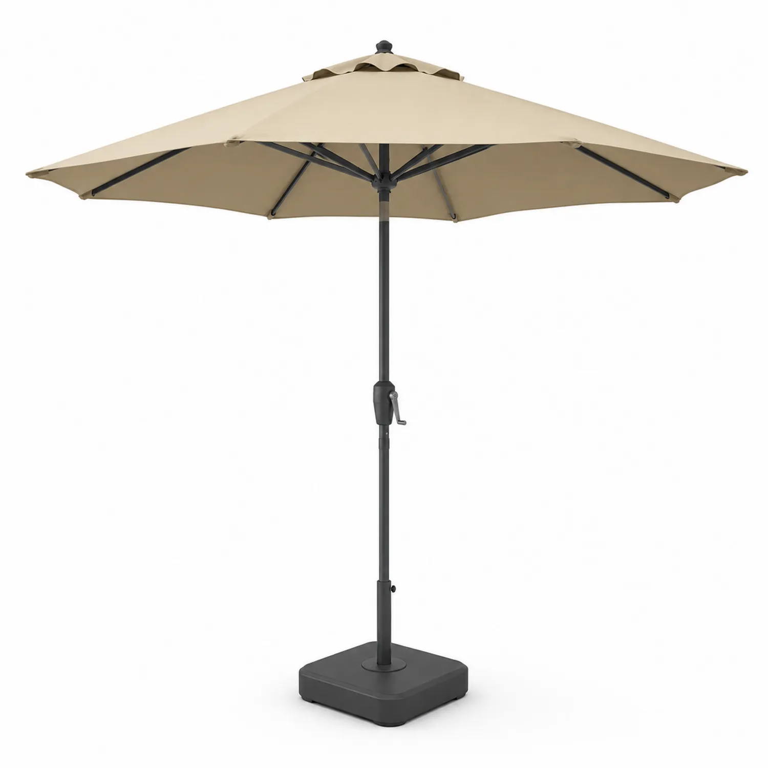 Runder Sonnenschirm 300cm Stahl Polyester Beige