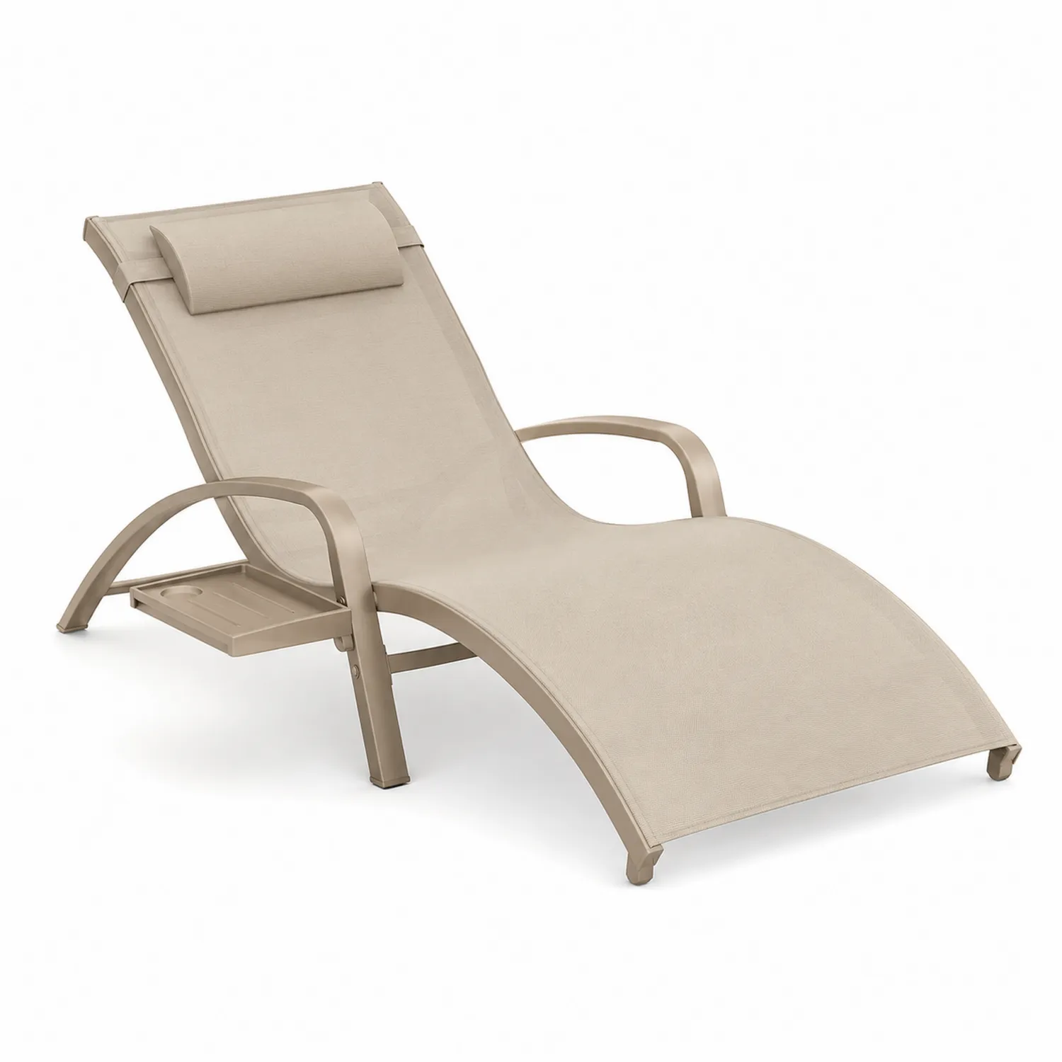 Sonnenliege Aluminium Textilgewebe Beige