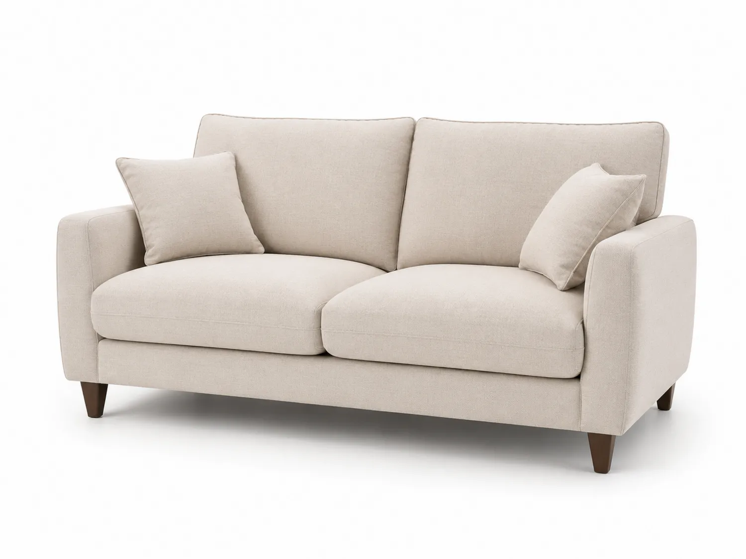 Zweisitzer Sofa mit Stoffbezug und Holzbeinen Beige