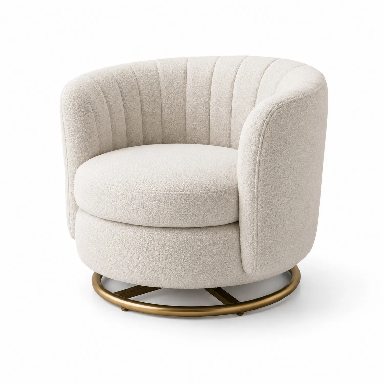 Sessel aus Stoff Creme Ø80 cm