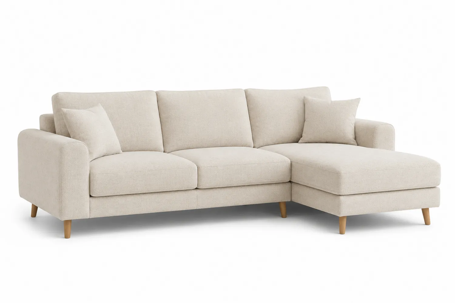 Ecksofa mit Stoffbezug Beige