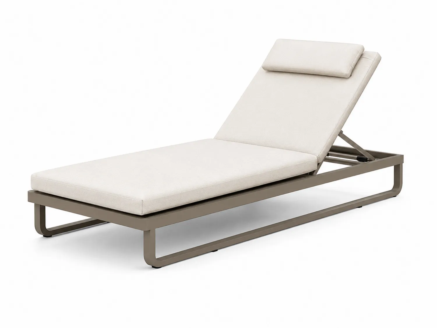 Liegestuhl aus Aluminium mit Polyesterkissen Beige