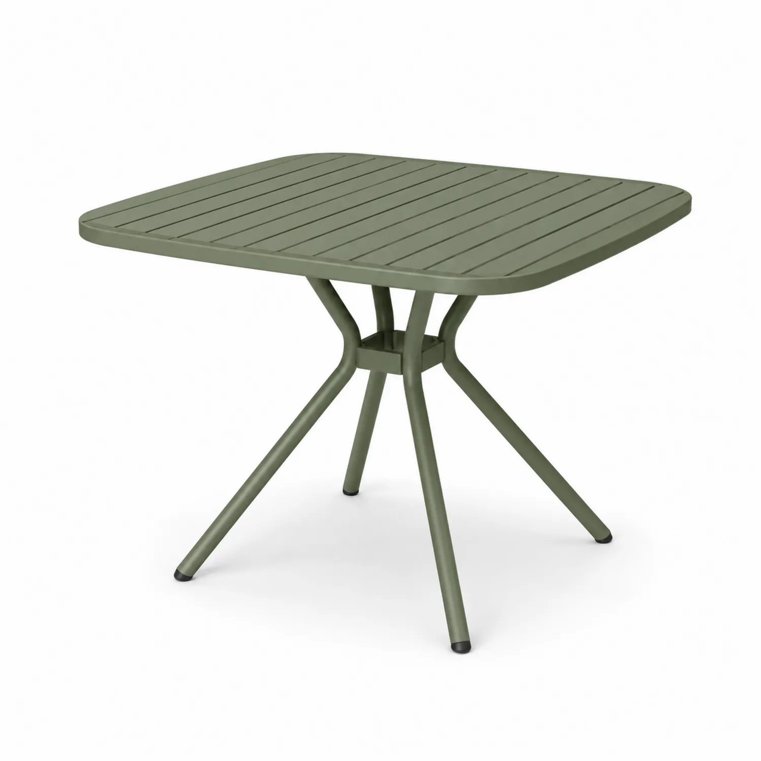 Quadratischer Metall-Gartentisch 90x90x74 cm Grün