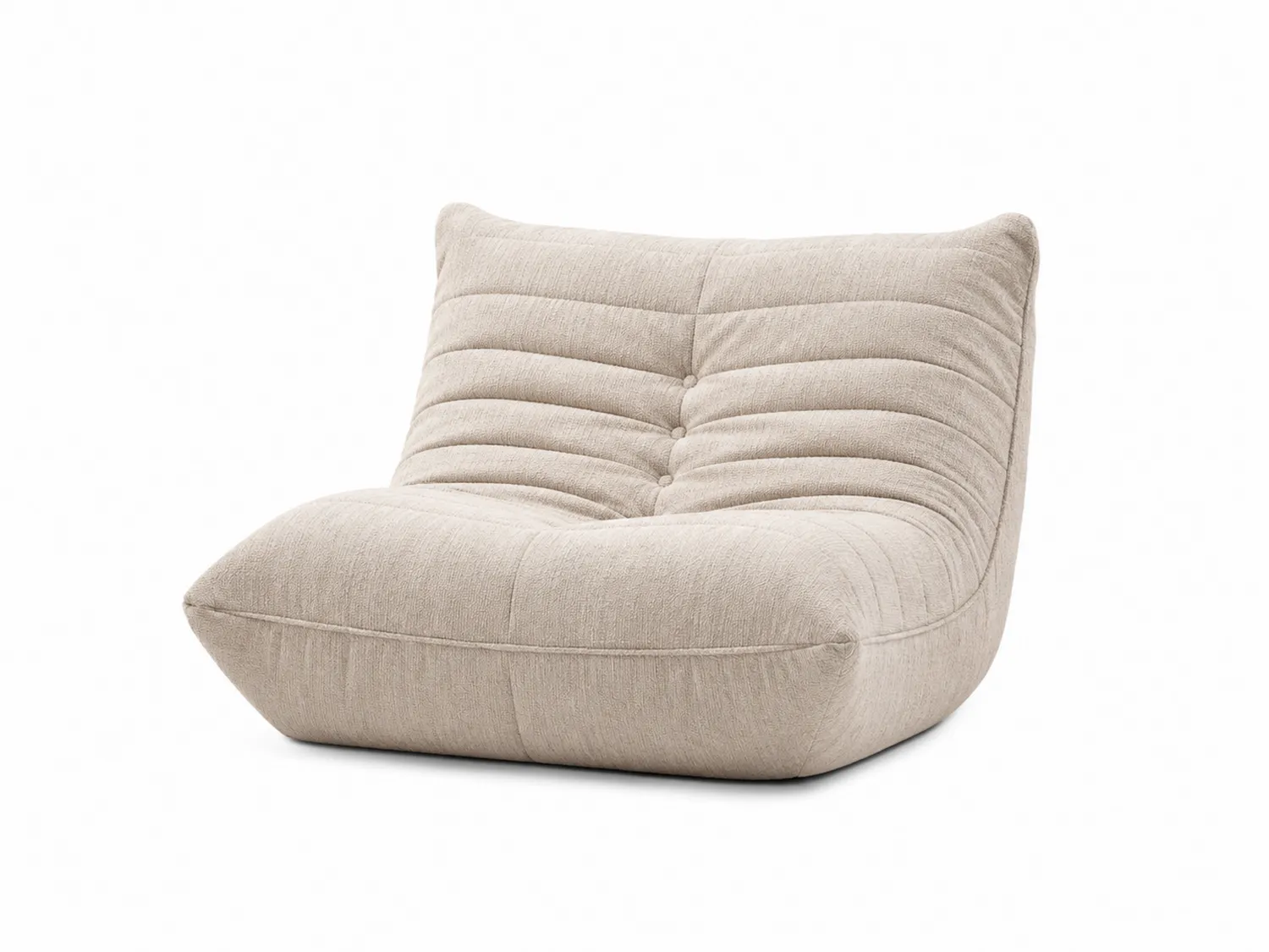 Beiger Loungesessel aus Leinen 90cm x 100cm x 70cm