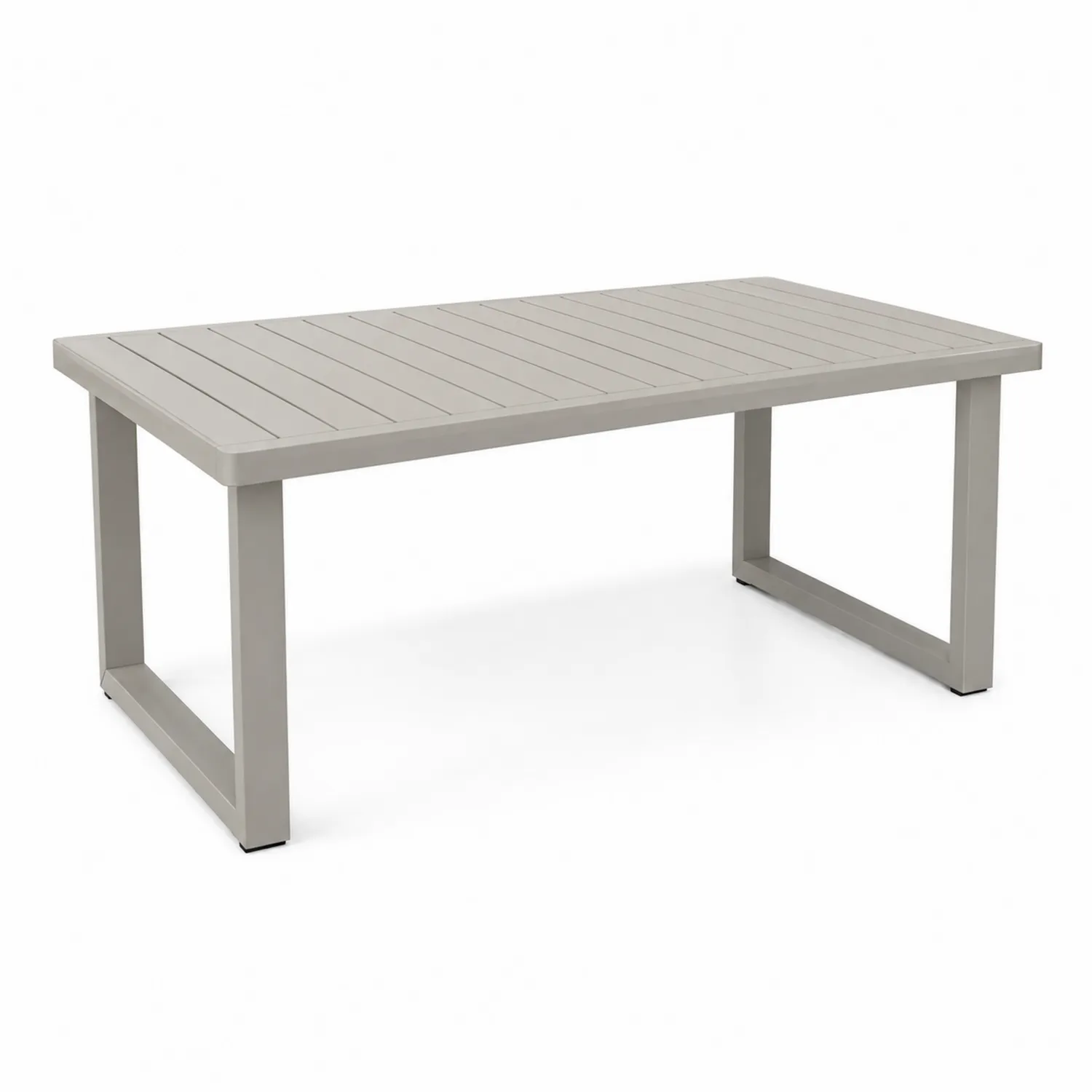 Rechteckiger Gartentisch Aluminium Hellgrau