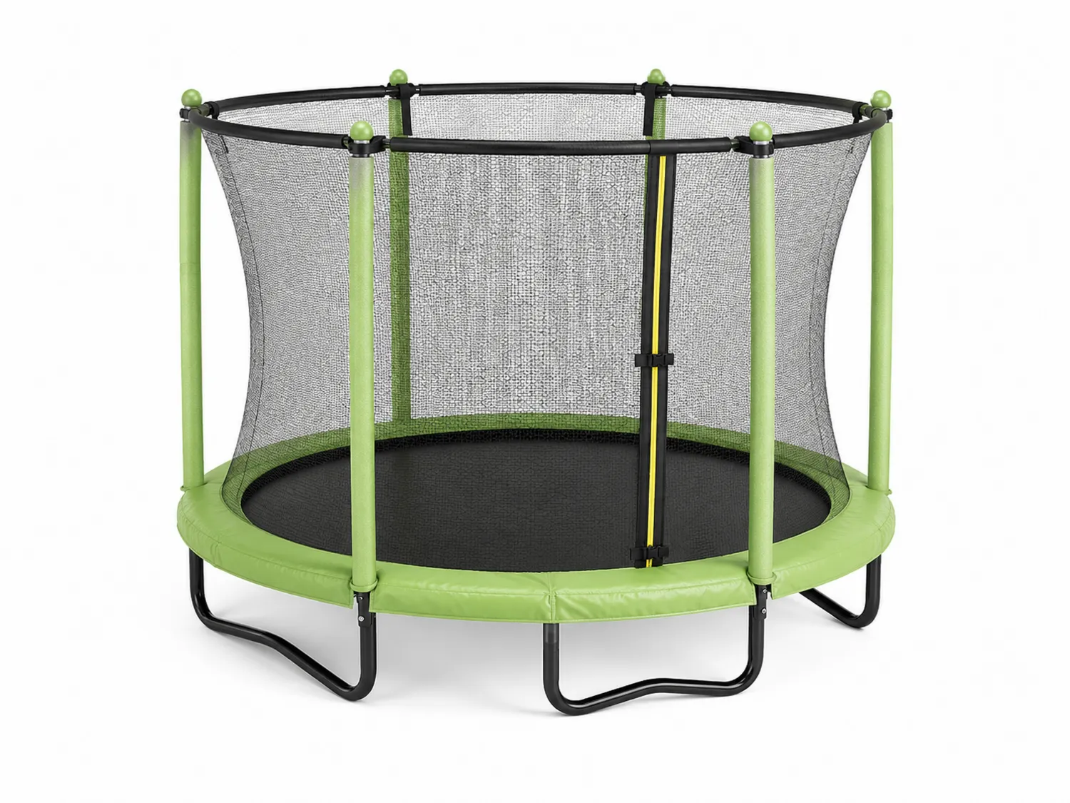 Rundes Kindertrampolin 140 cm Stahlrahmen Polypropylen-Netz Grün