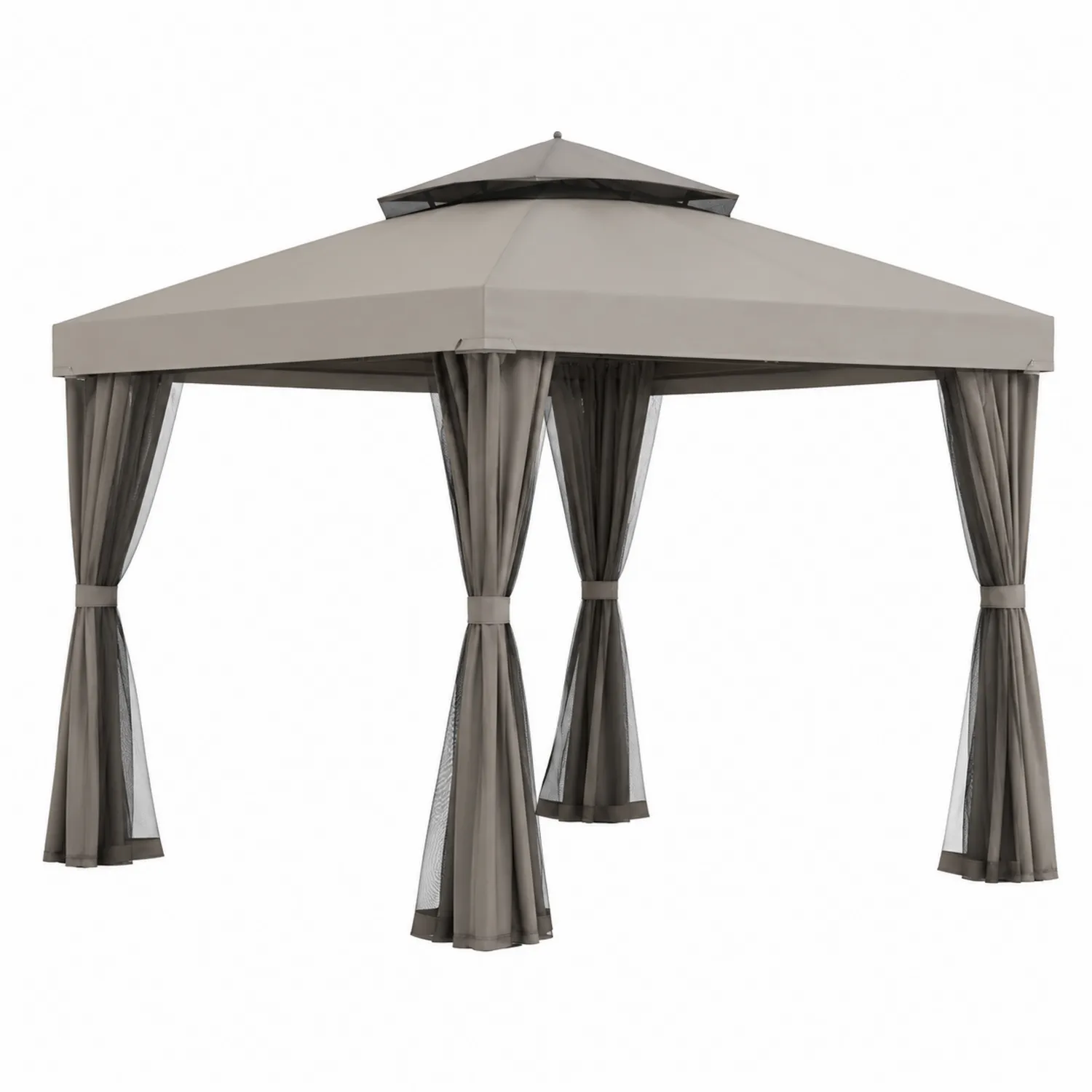 Pavillon 300x300 cm Polyester Aluminium Grau