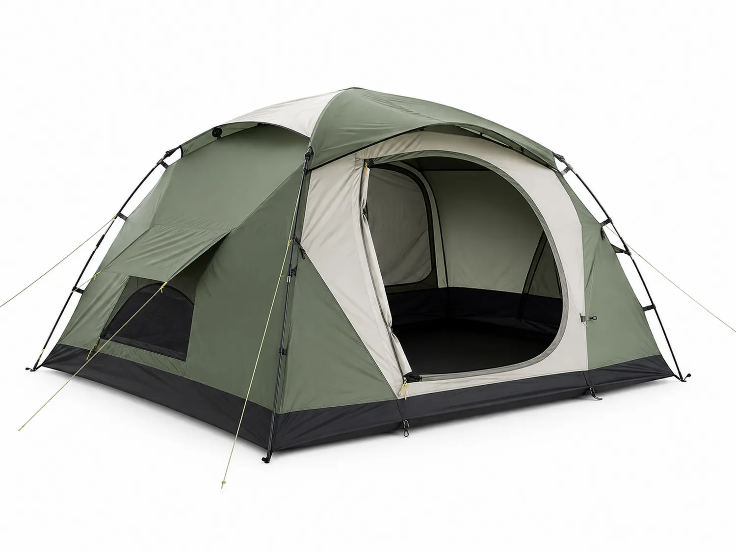 4-Personen Kuppelzelt Polyester Grün/Beige 300x300x180 cm