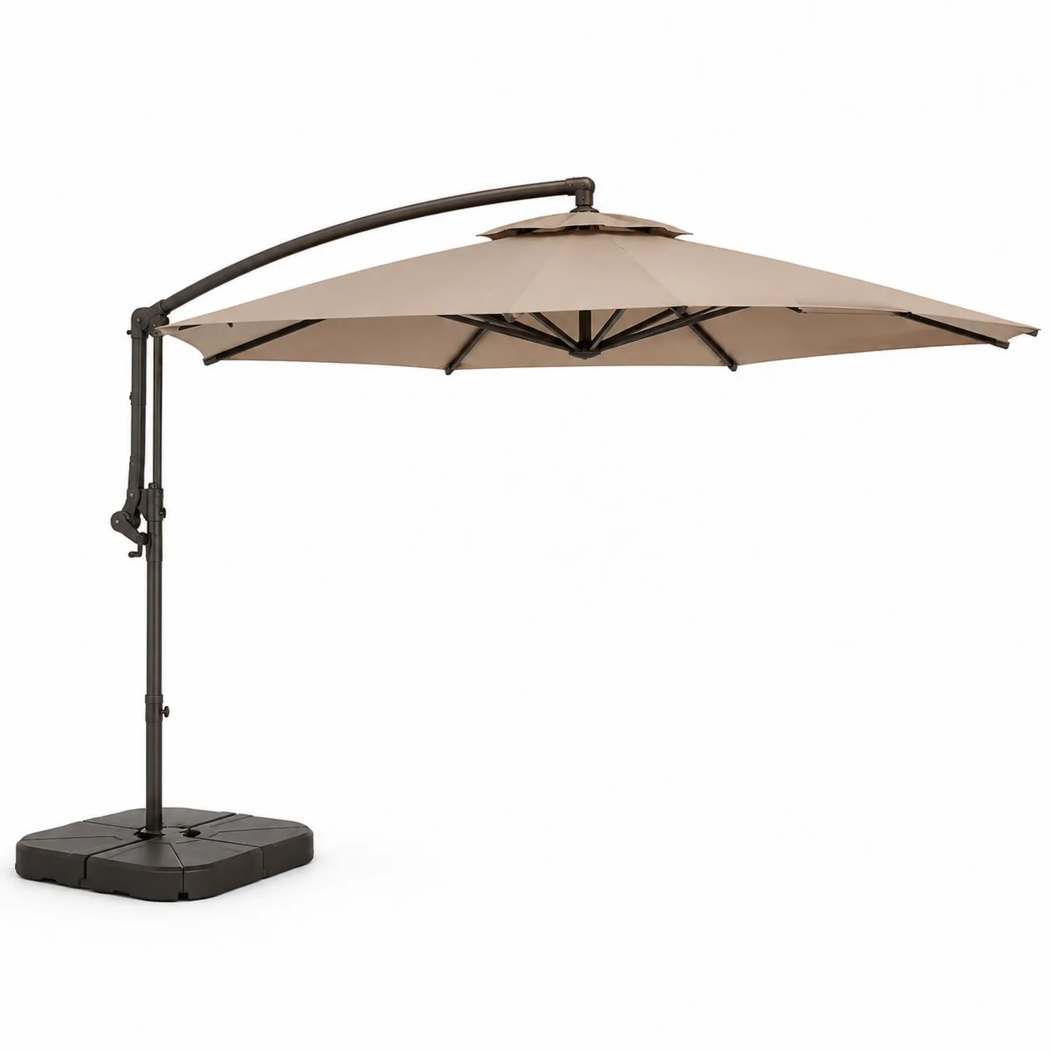 Ampelschirm Rund Ø 3m Aluminium Polyester Beige