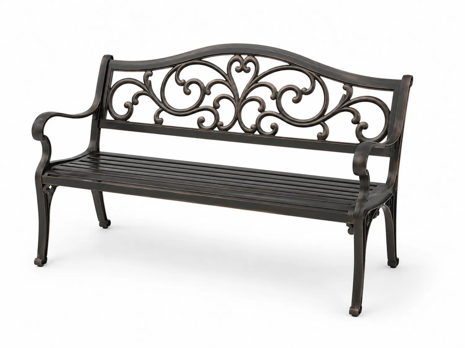 Gartenbank Aluminium Antikes Finish 127 cm Braun