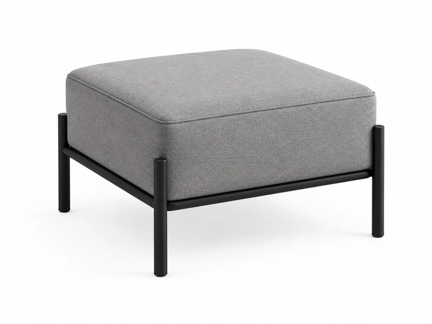 Hocker aus Polyestergewebe mit Metallrahmen 70x70x40 cm Grau