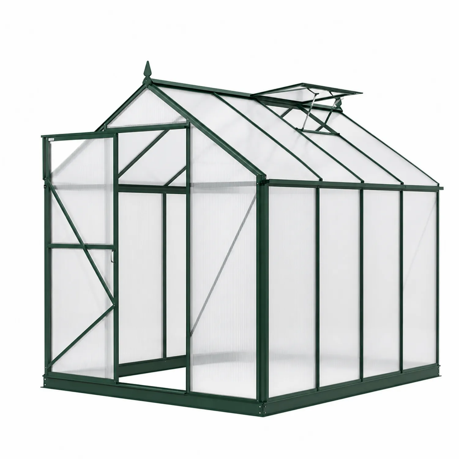 Gewächshaus Aluminiumrahmen Polycarbonat Grün