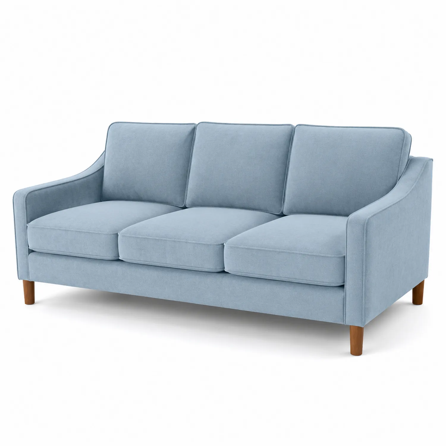 Dreisitzer-Sofa aus Baumwollstoff Hellblau