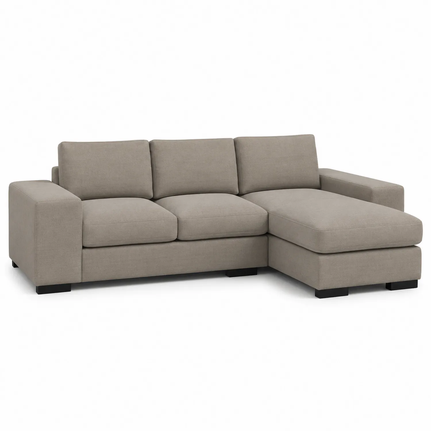 Ecksofa aus Stoff in Hellgrau, 250x150x85 cm