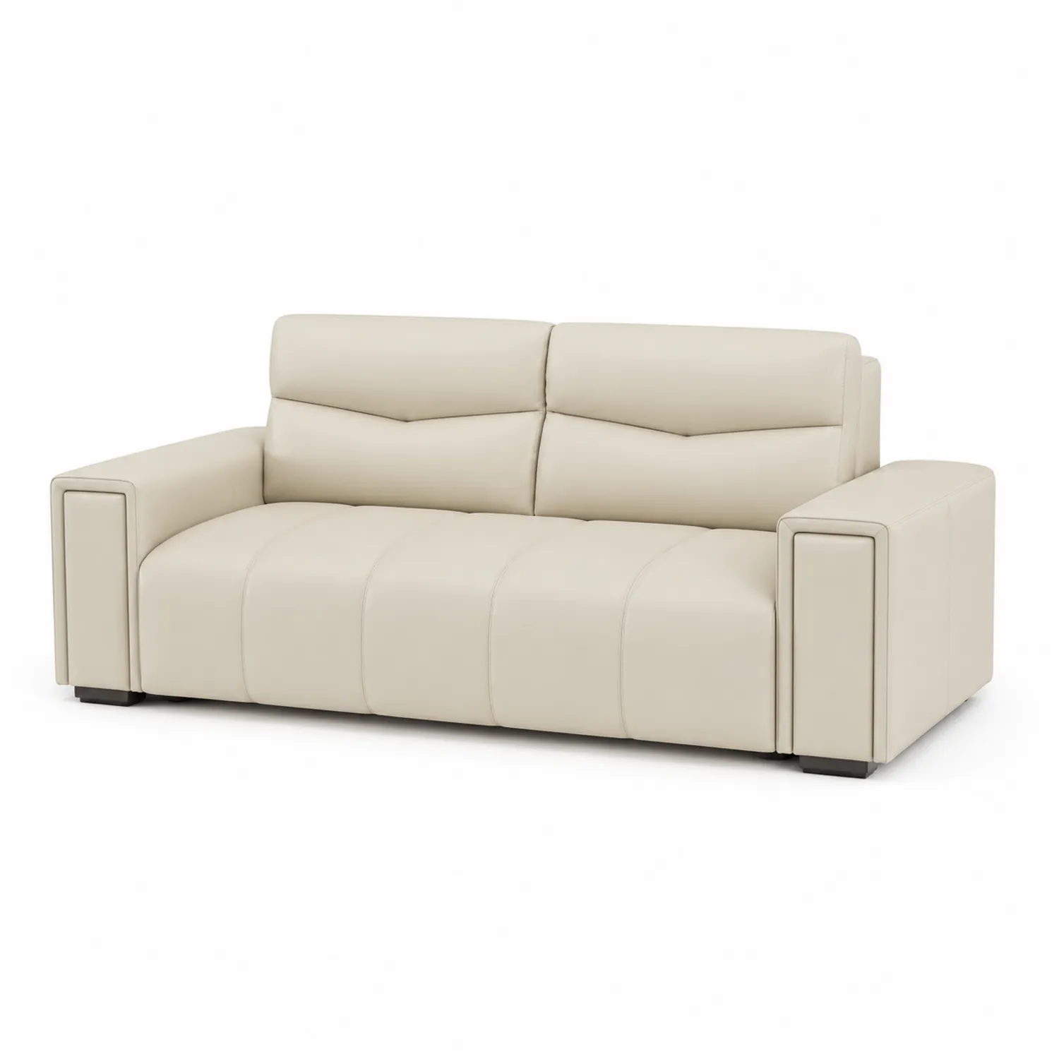 Zweisitzer-Sofa PU-Leder Beige 200x95x85 cm