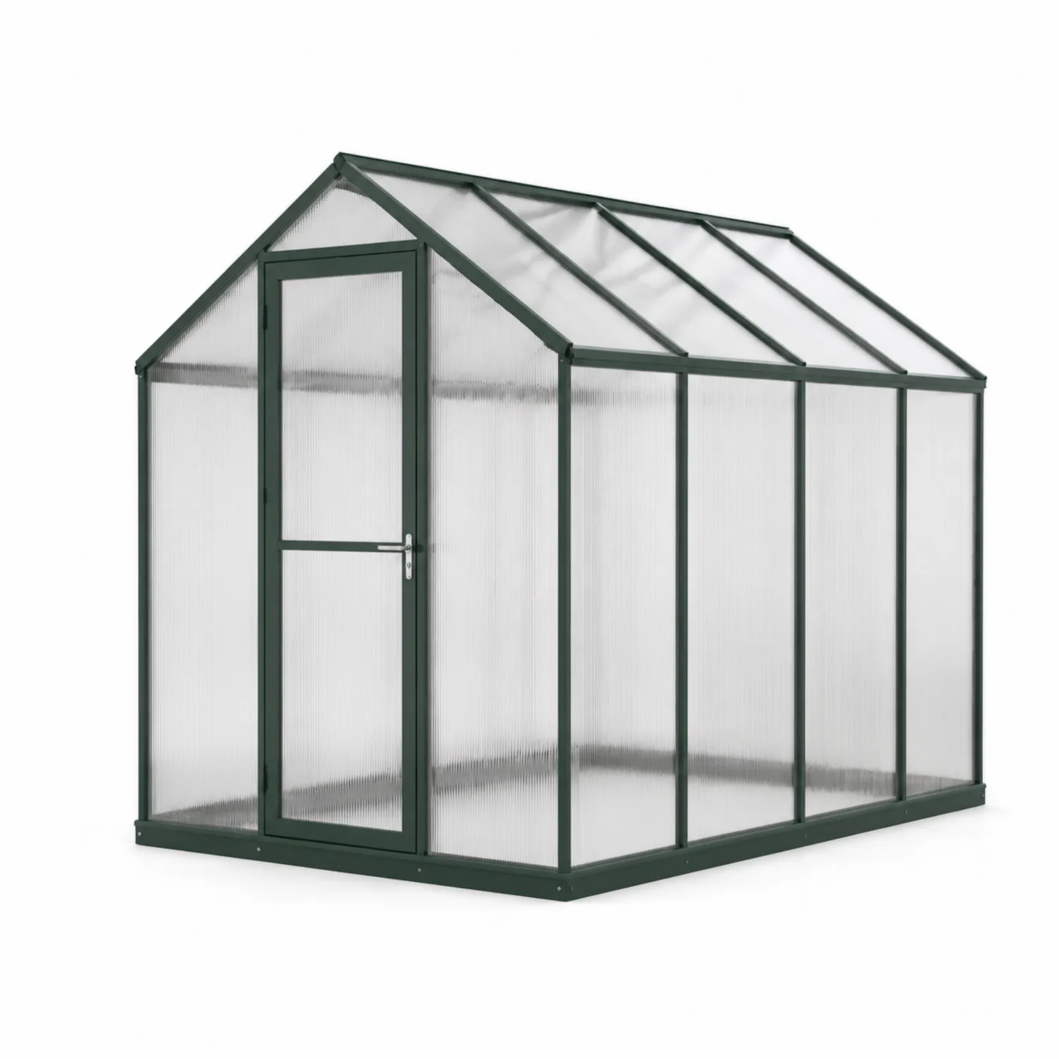 Gewächshaus aus Aluminium und Polycarbonat 250x190x195 cm Grün