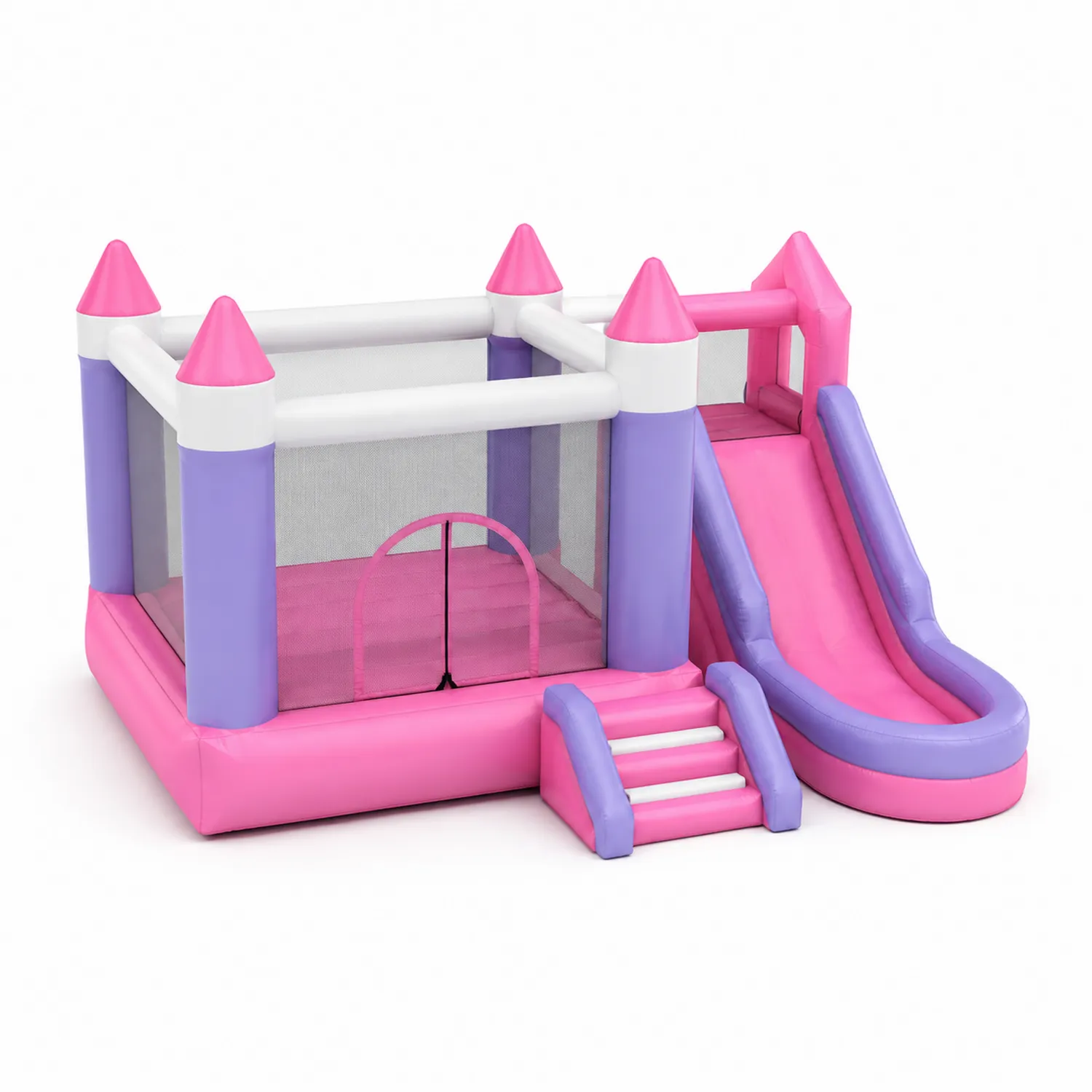 Hüpfburg mit Rutsche PVC Pink/Lila