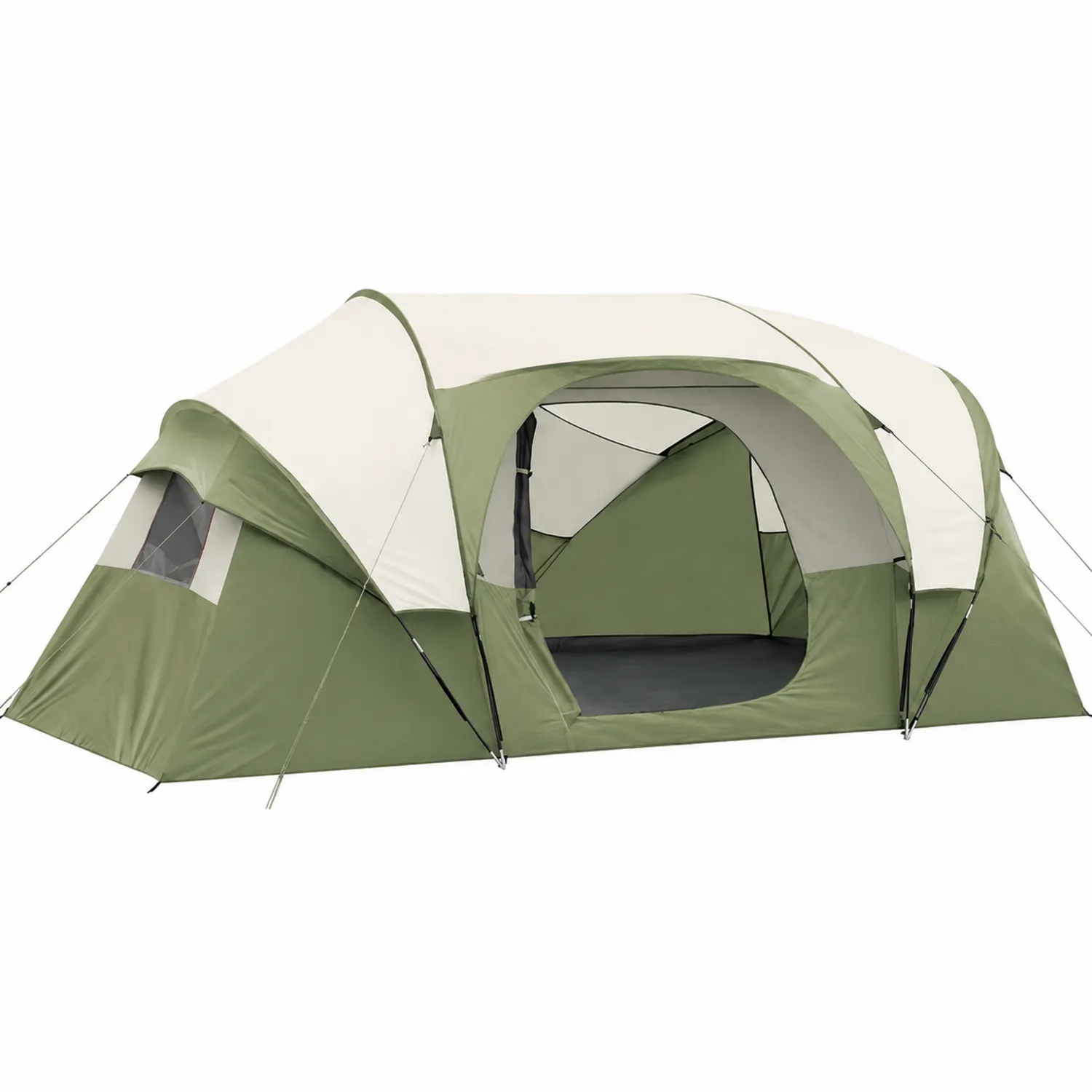 Campingzelt Tunnel 6 Personen Polyester Grün/Weiß