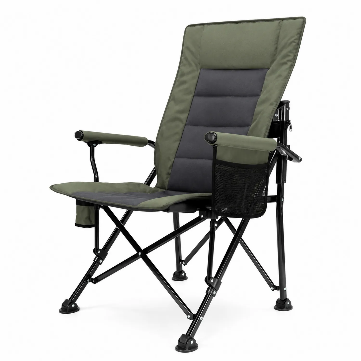 Klappstuhl aus Stahlrahmen mit Polyester Grün/Schwarz