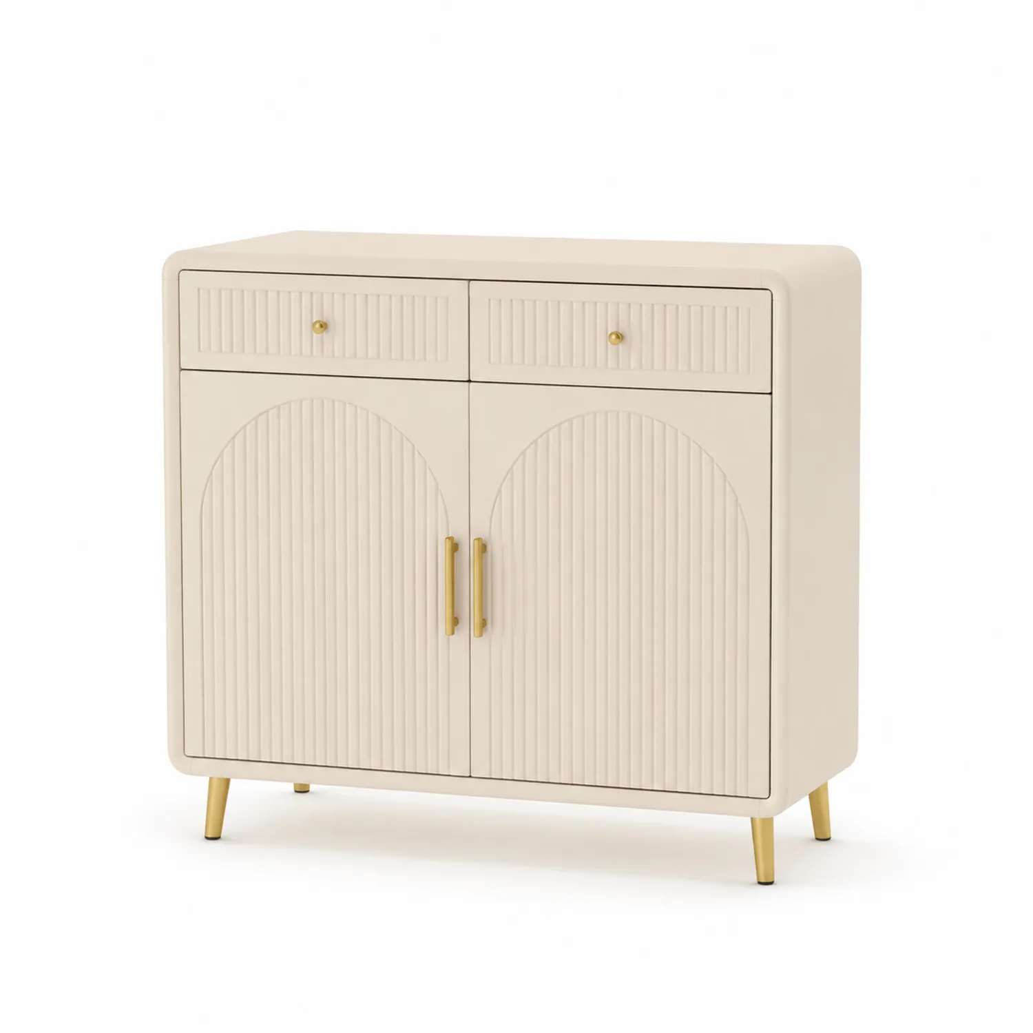 Sideboard aus MDF mit Metallbeinen Beige 80x30x85 cm