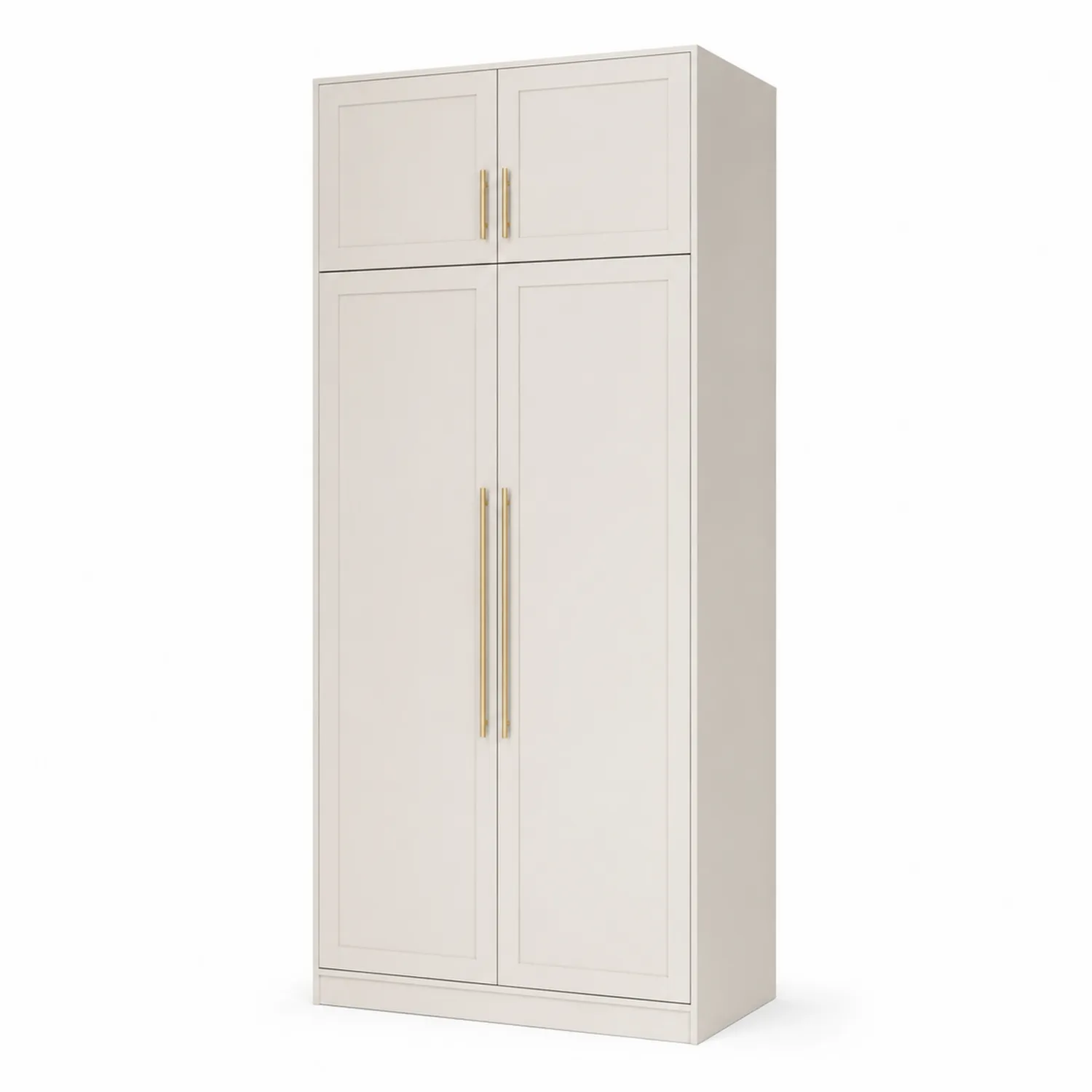 Kleiderschrank zwei Türen MDF Creme 200x90x50 cm