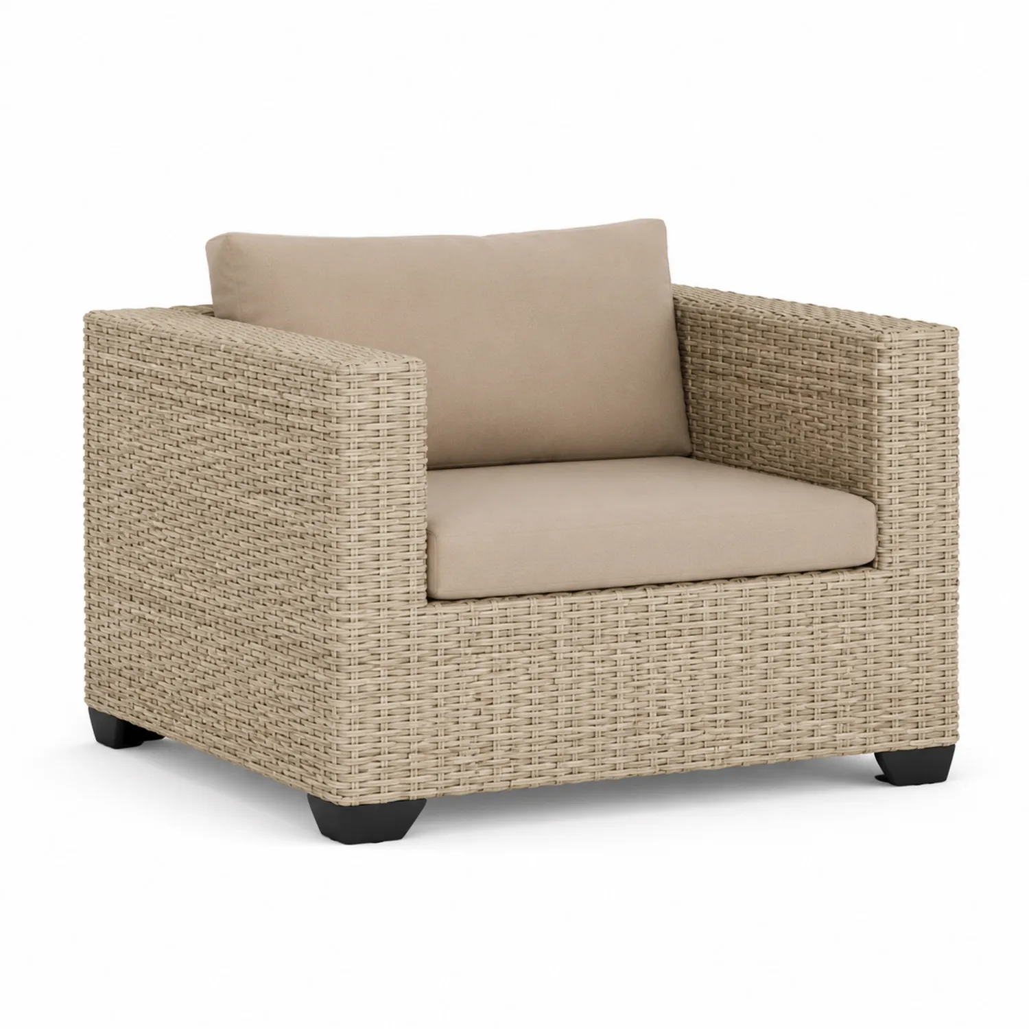 Outdoor-Sessel aus Aluminium und Rattan Beige
