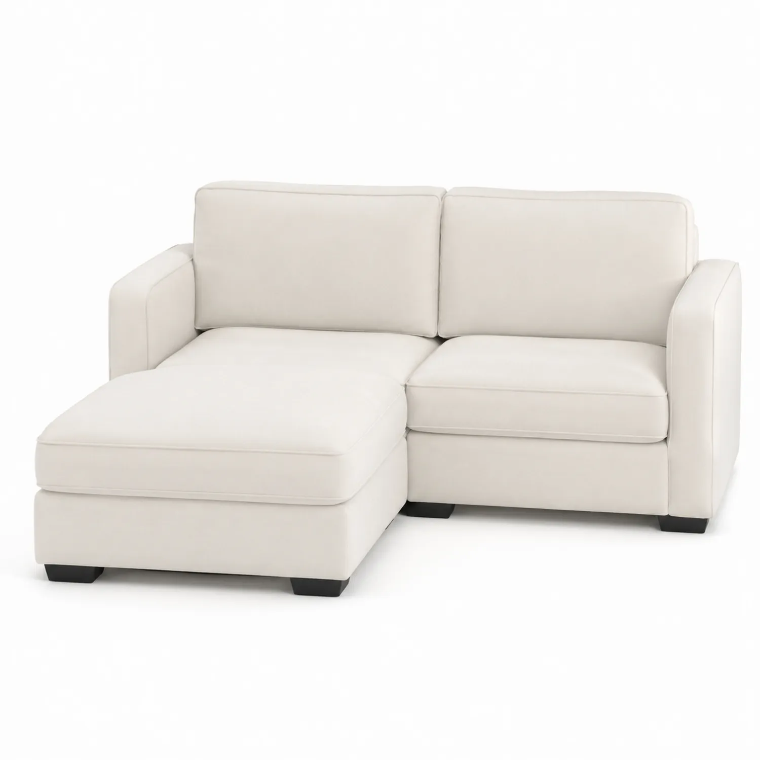Ecksofa mit Chaise Stoff Creme