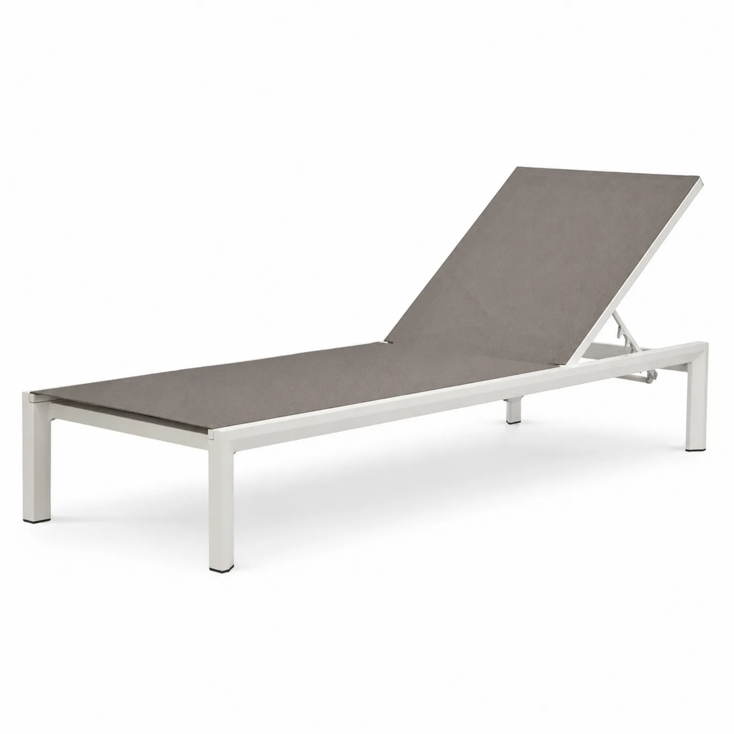 Sonnenliege Aluminium Textilene Grau 200x65x39 cm
