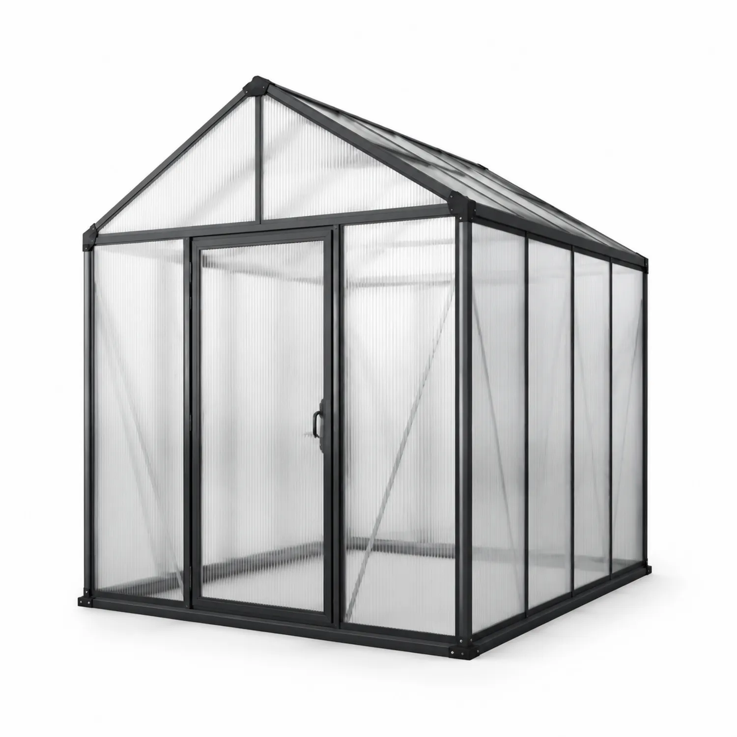Aluminium-Gewächshaus mit Polycarbonat-Paneelen, Transparent