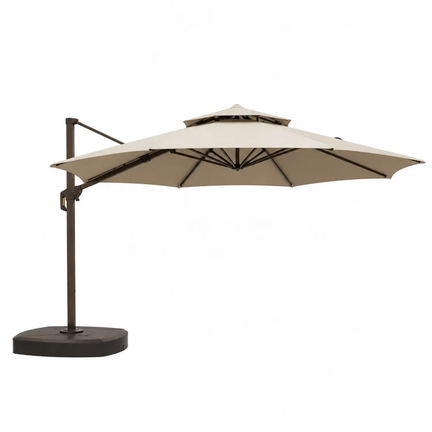 Ampelschirm rund Ø 300 cm Aluminium Polyester Beige