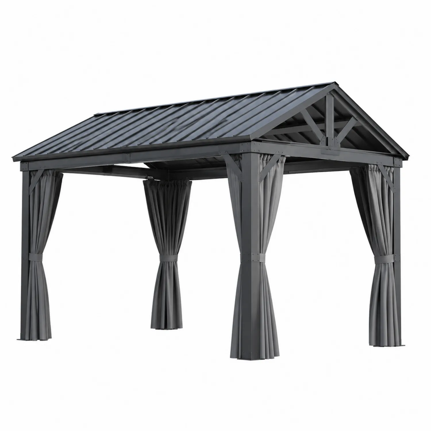 Rechteckiger Aluminium Gartenpavillon mit Polycarbonatdach Anthrazit