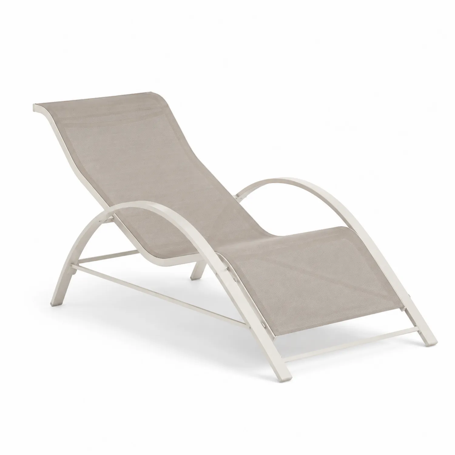 Outdoor-Liegestuhl Aluminium Textilene Beige