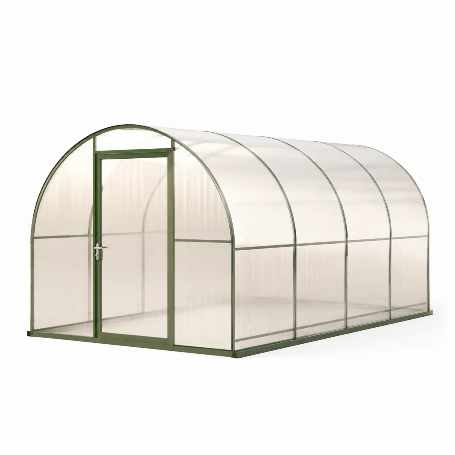 Gewächshaus 4x2m Polycarbonat Stahl Grün