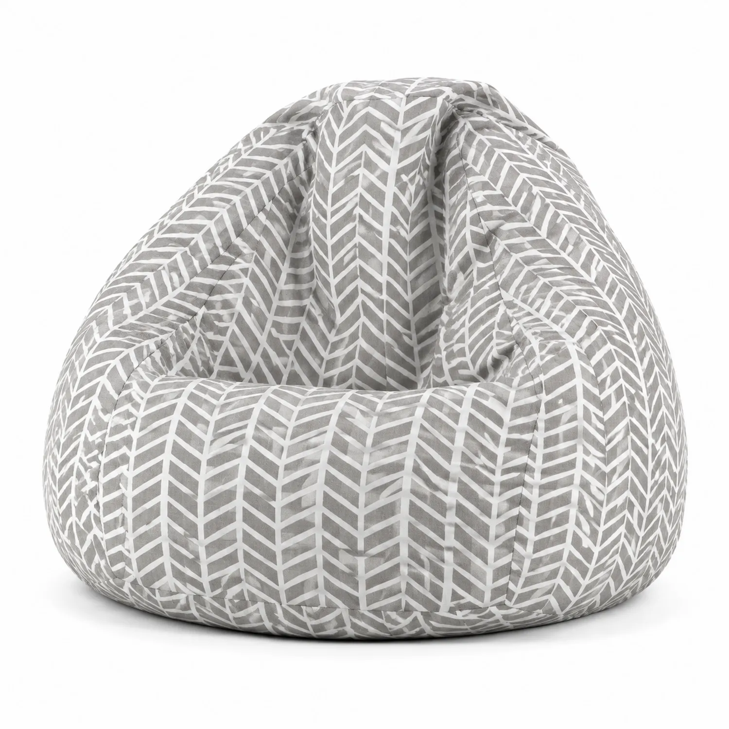 Sitzsack aus Polyester Grau/Weiß 80x80x100 cm