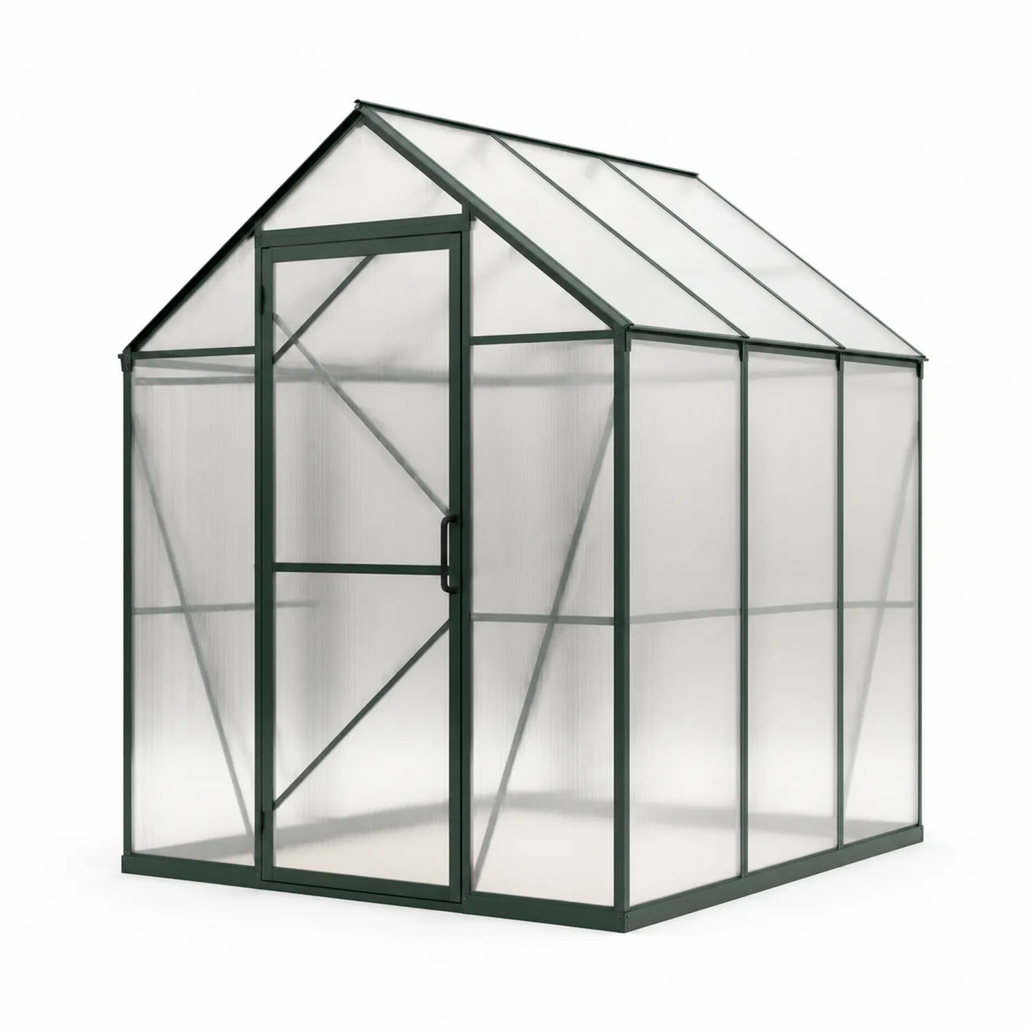 Aluminium-Gewächshaus mit Polycarbonat 190x185x195 cm Grün