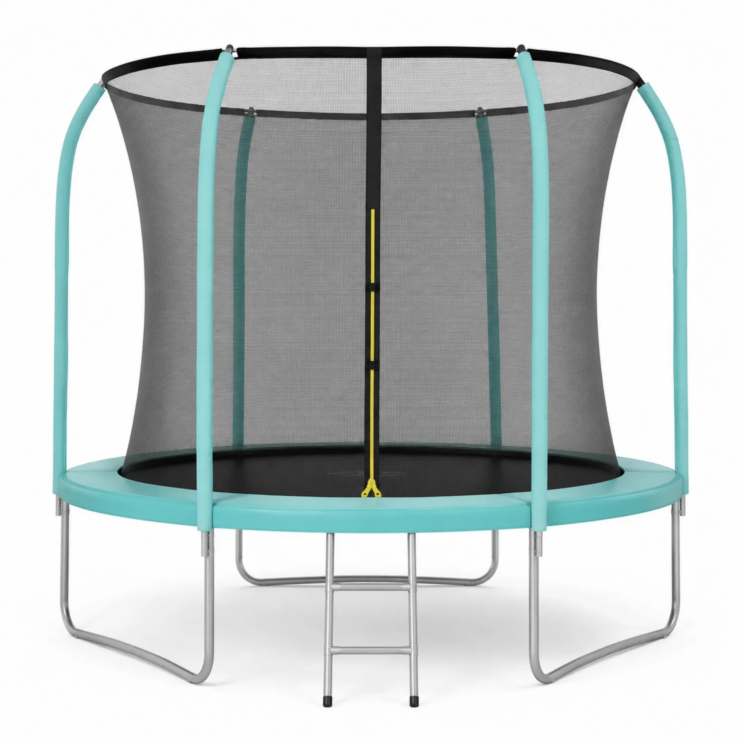 Rundes Trampolin mit Sicherheitsnetz, Durchmesser 305 cm, Stahlrahmen, Türkis