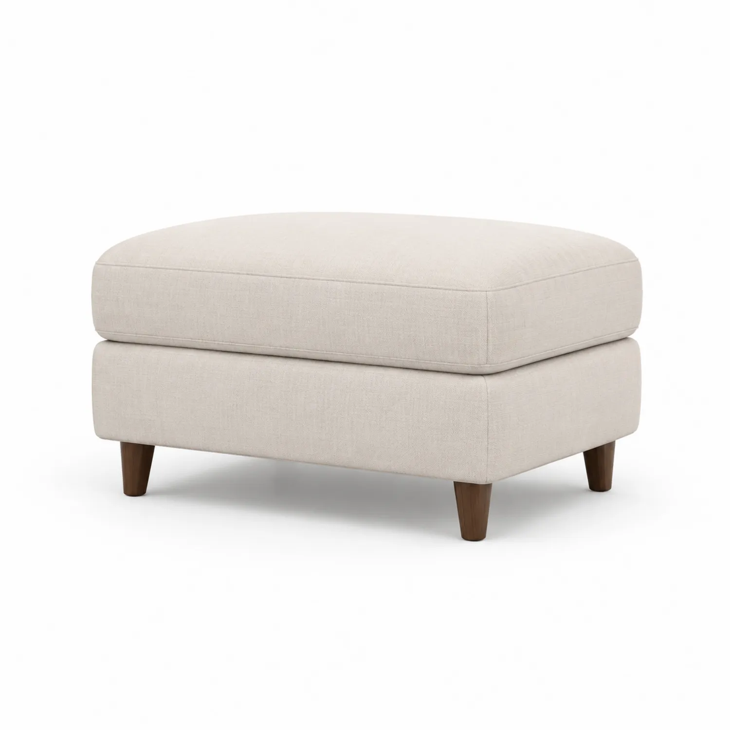 Polsterfußhocker Leinenstoff Beige