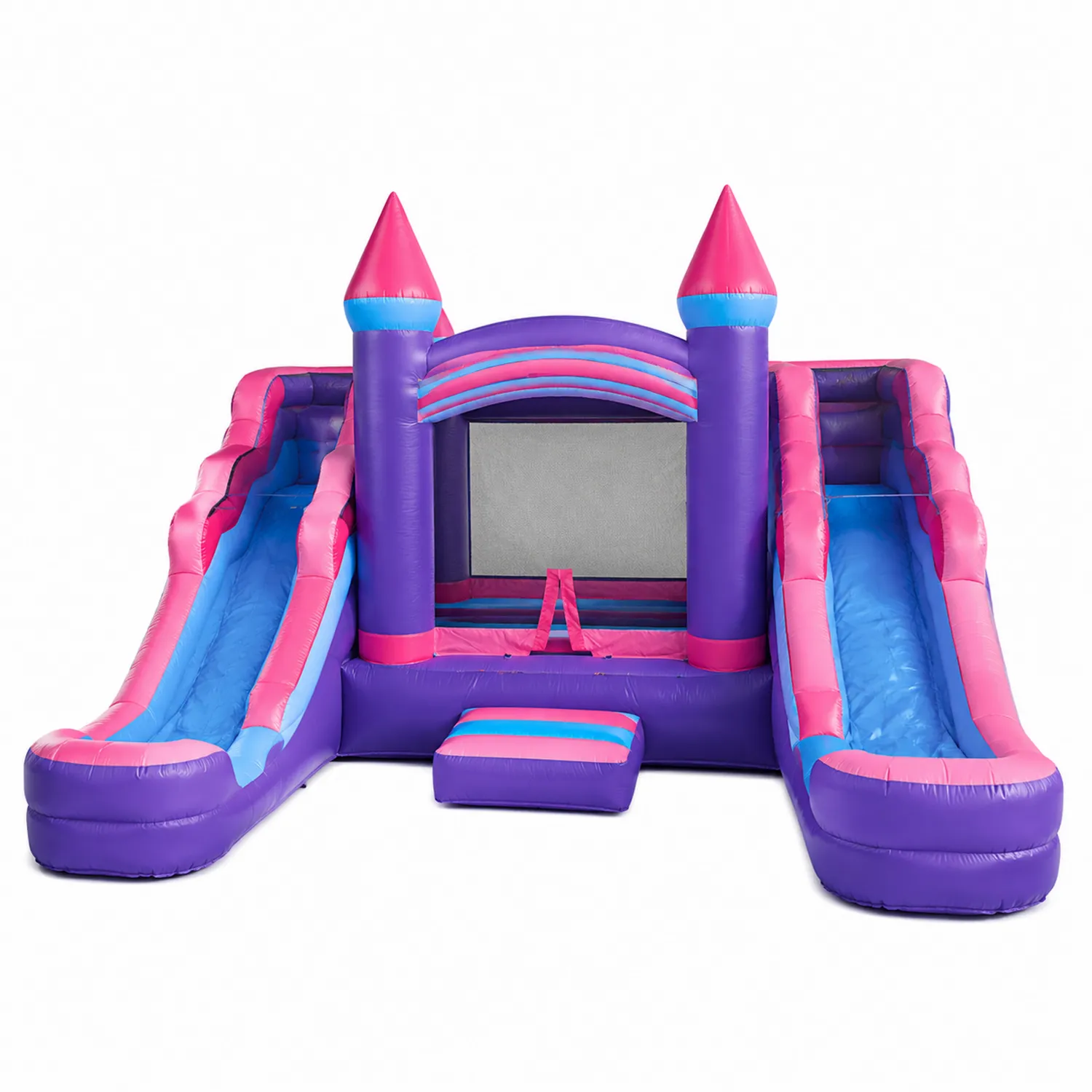 Aufblasbare Hüpfburg mit Rutschen Lila/Pink PVC