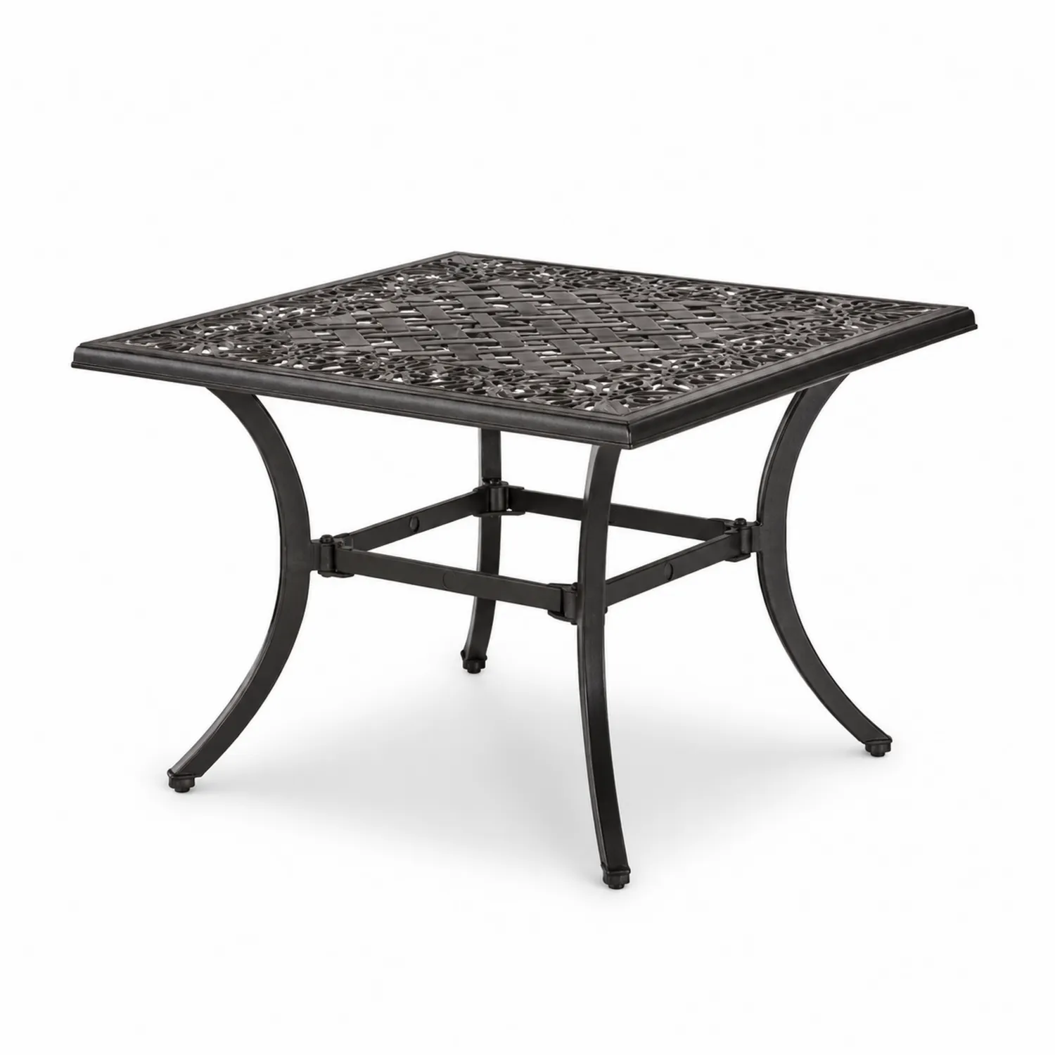 Gartentisch aus Aluminium Schwarz 90x90 cm