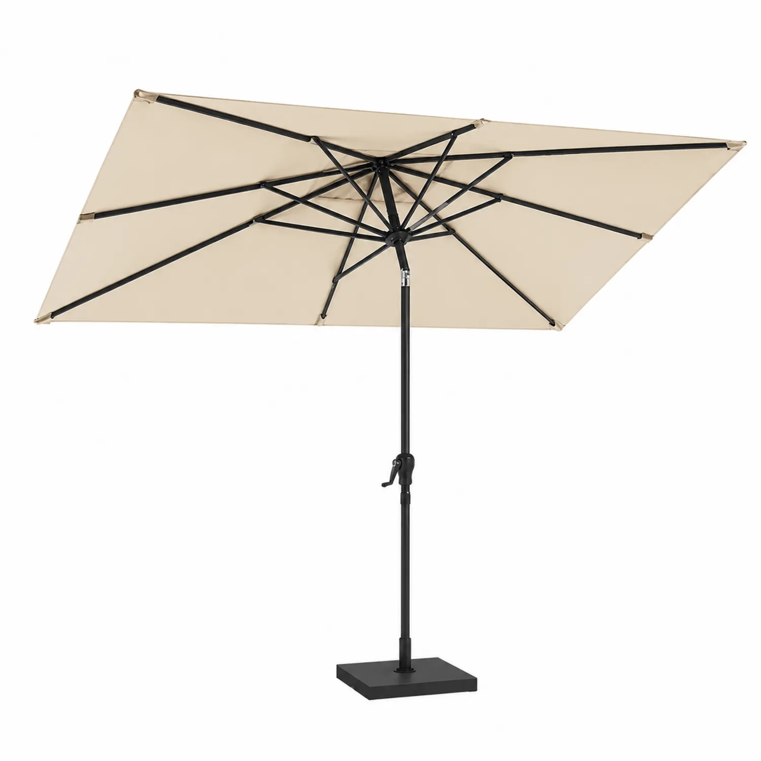 Rechteckiger Sonnenschirm 300x200 cm Aluminium Polyester Beige