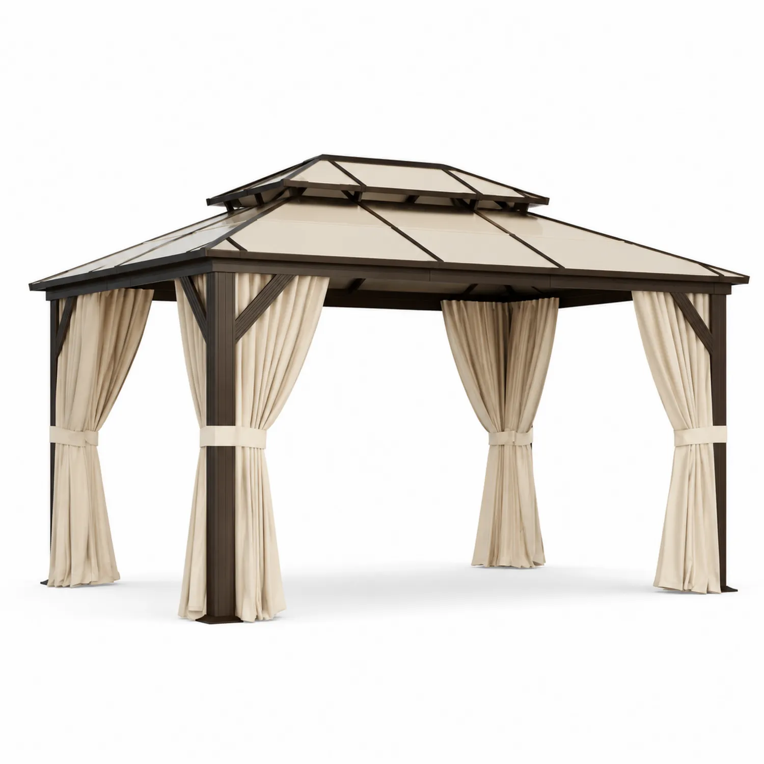 Gartenpavillon Aluminium Polyester Beige 3x3m